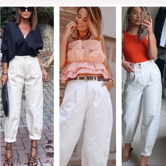 ZARA cream slouchy mom look jeans bloggers fave - Picture 2 of 12